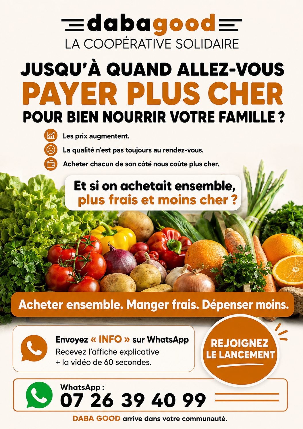 Affiche Acheter ensemble, manger frais, dépenser moins